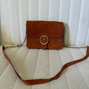 Forever 21 Suede Ring-Accent Crossbody Bag in Brown